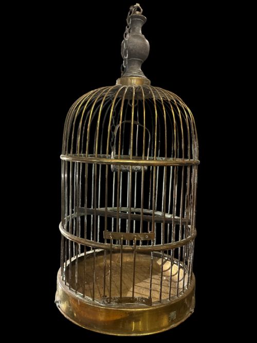 LARGE VICTORIAN BRASS BIRD CAGE - ADDITIONAL PHOTO 4