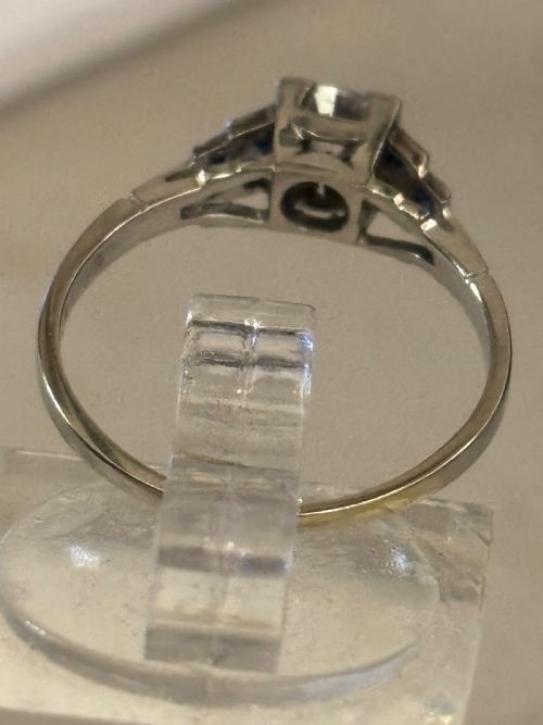 ART DECO PLATINUM SAPPHIRE 33CT DIAMOND RING - ADDITIONAL PHOTO 2