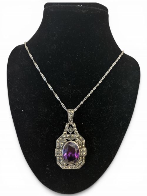 art deco amethyst necklace - CATEGORY: ANTIQUE JEWELLERY - DATED 1930
