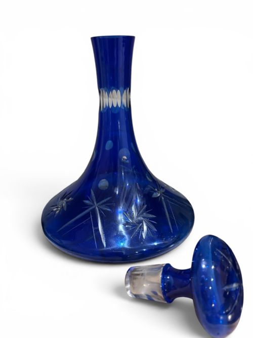 BOHEMIAN COBALT CRYSTAL DECANTER - ADDITIONAL PHOTO 1