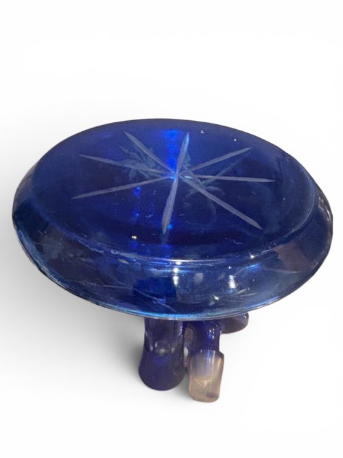 BOHEMIAN COBALT CRYSTAL DECANTER - ADDITIONAL PHOTO 3
