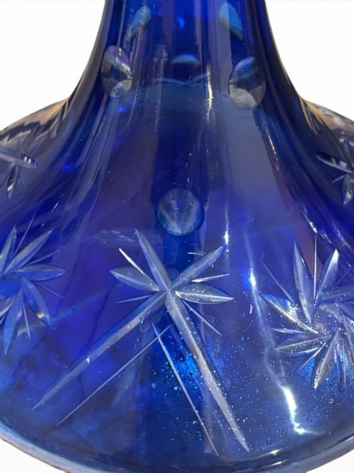 BOHEMIAN COBALT CRYSTAL DECANTER - ADDITIONAL PHOTO 6