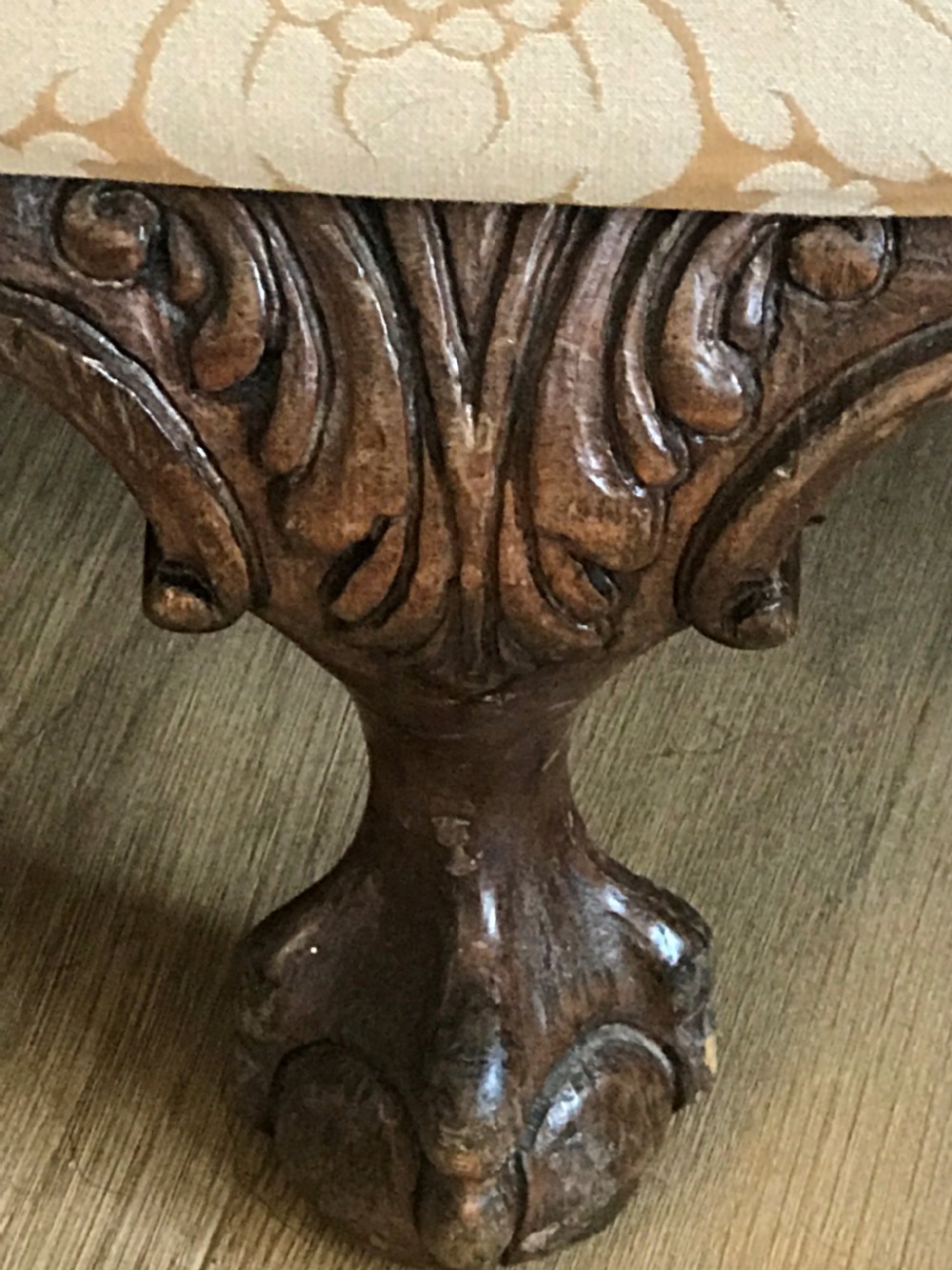 Elegant Edwardian camel back three person settee/sofa View IV