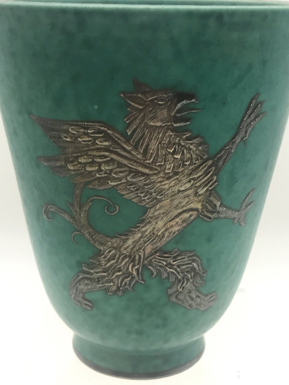 1920/1930's SWEDISH CERAMICS: Gustavsberg Argenta vase BY Wilhelm Kage View II
