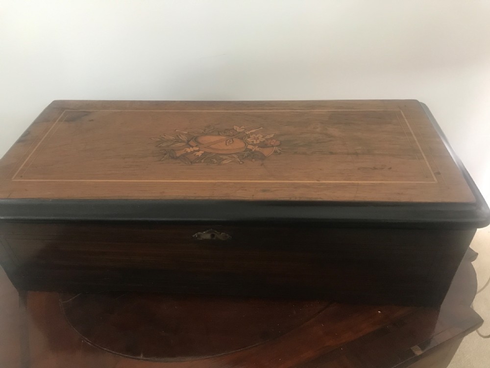 Antique Swiss cylinder musical box 
