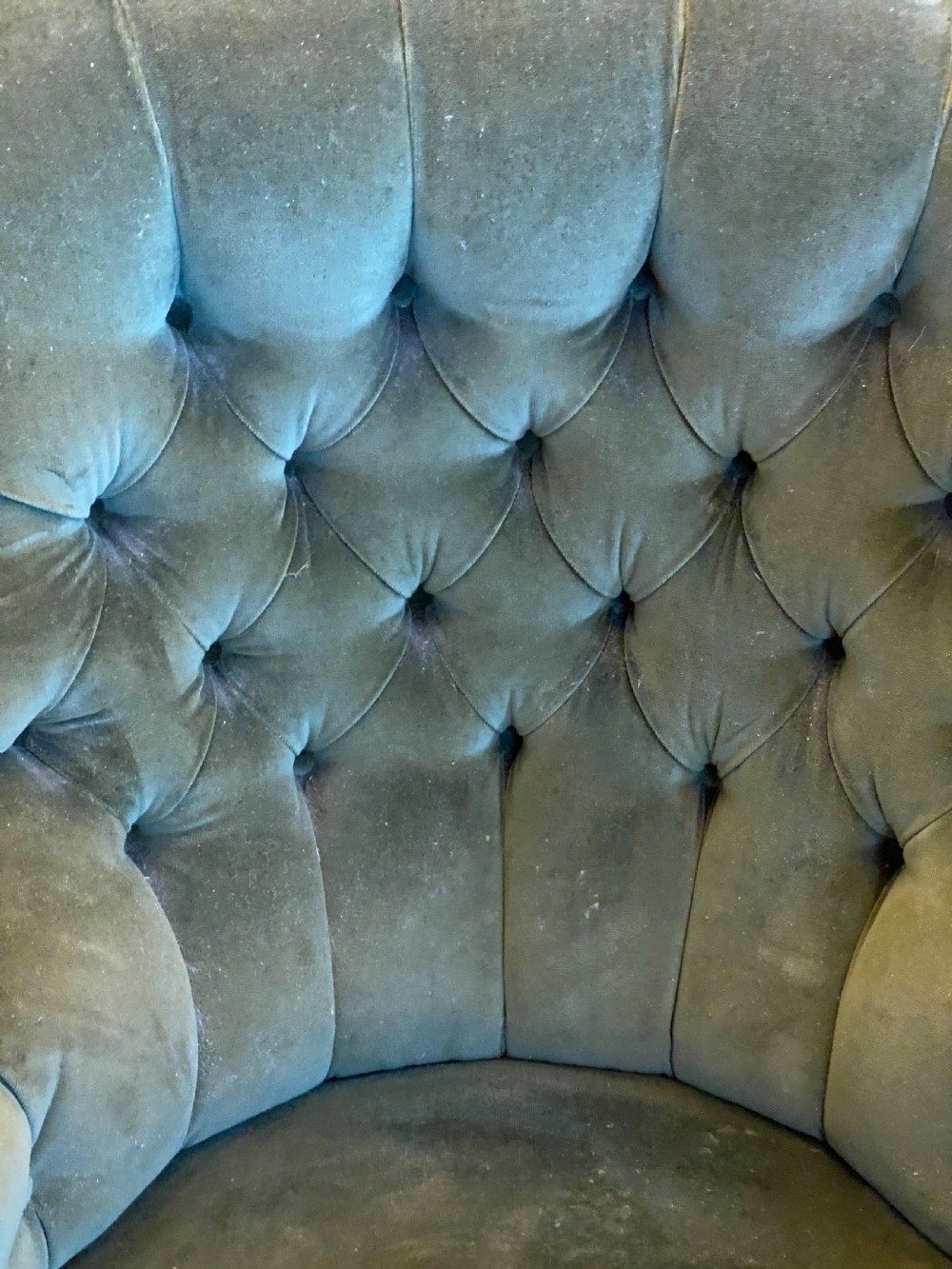 Victorian velvet button back chair View II