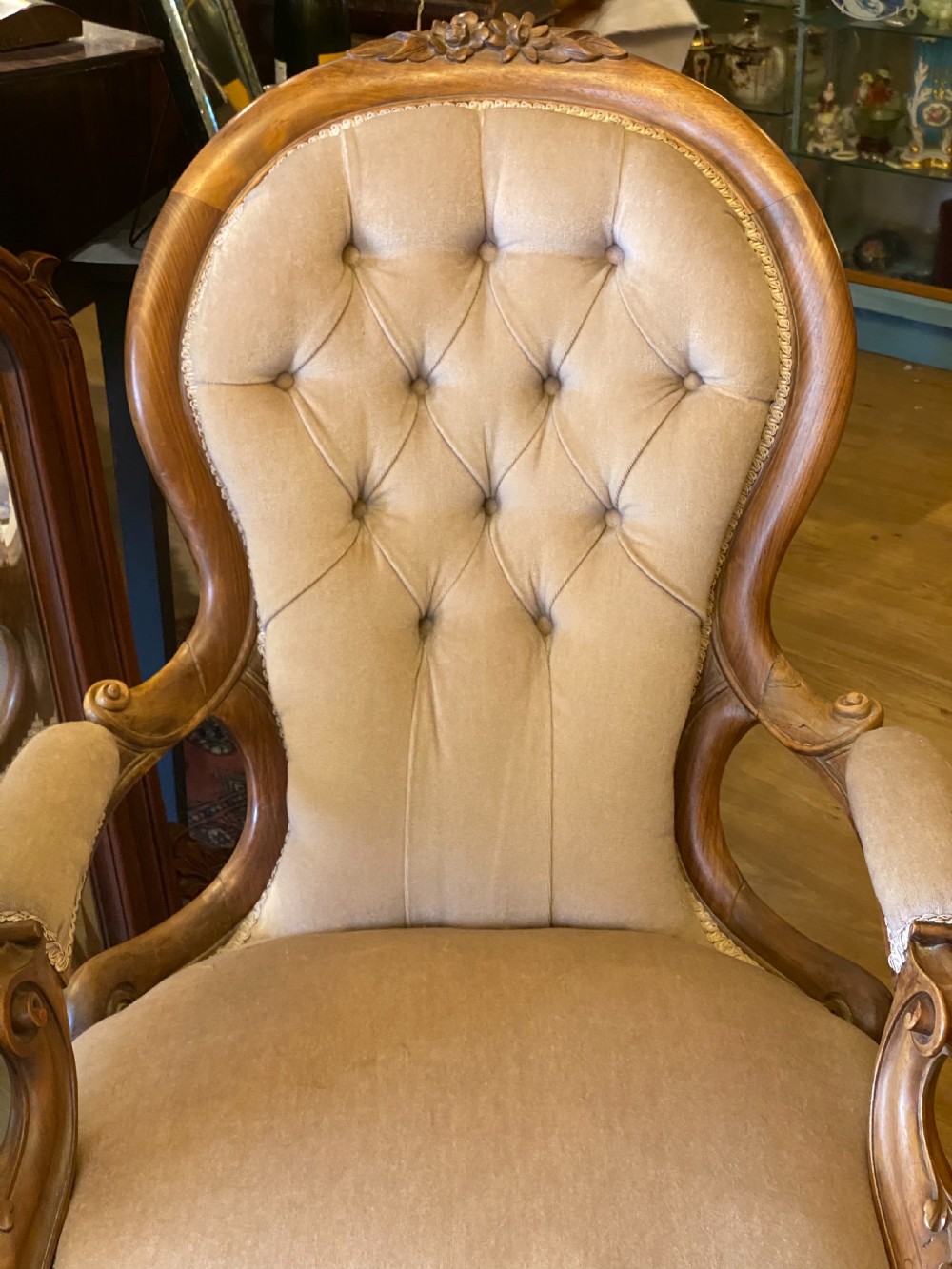 Antique pair of  salon chairs. View VI