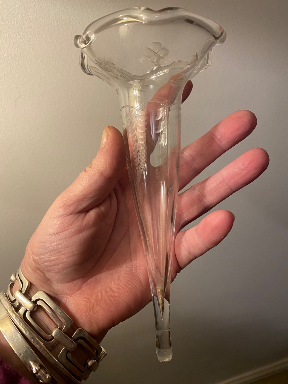  Epergne - 7 cut glass vases View II