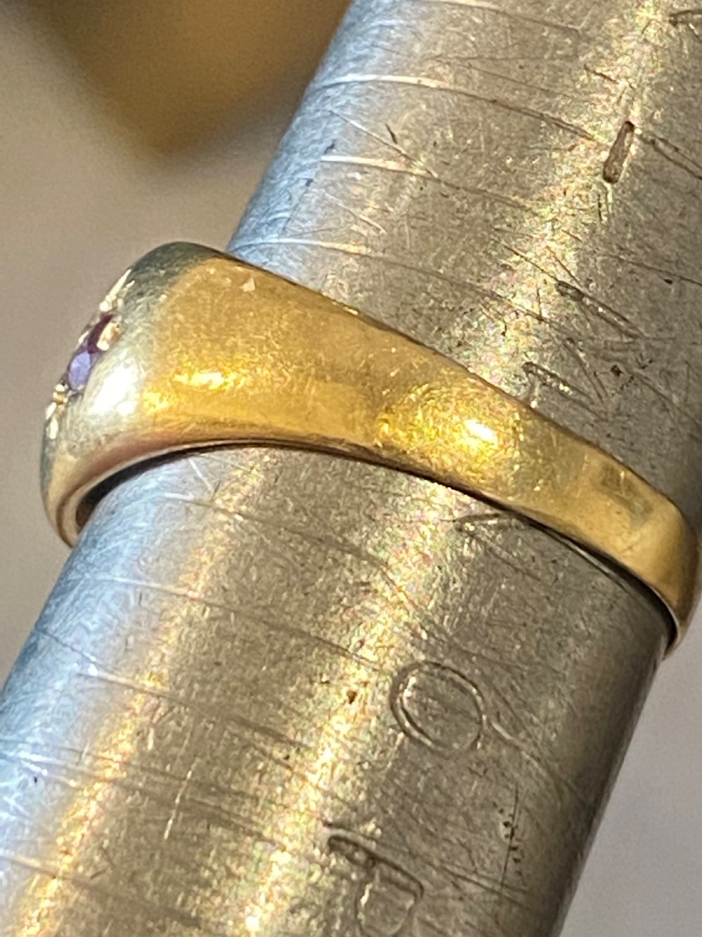 Antique Ruby and diamond gypsy ring  View IV