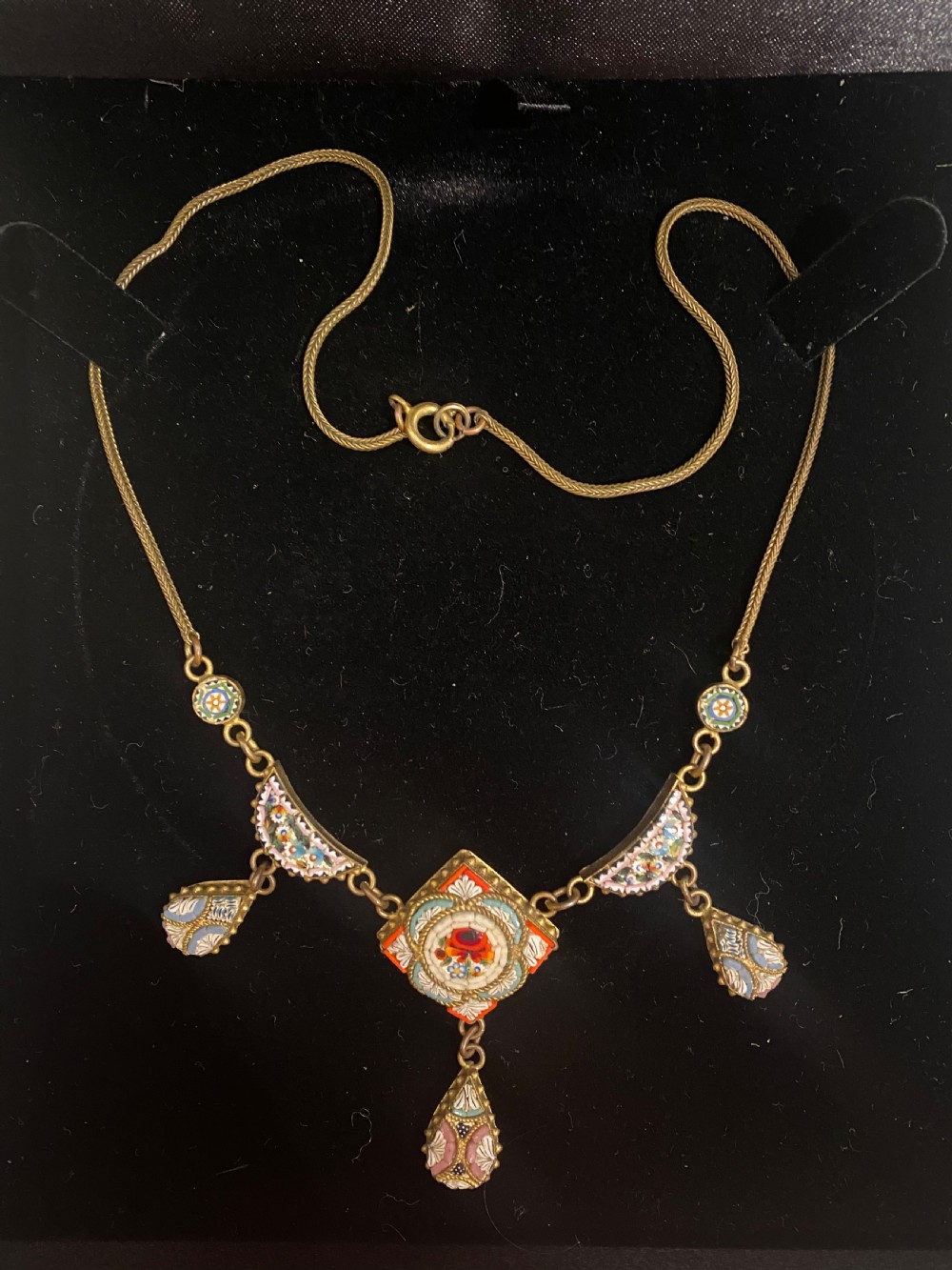 Italian micro-mosaic 19th century necklace.