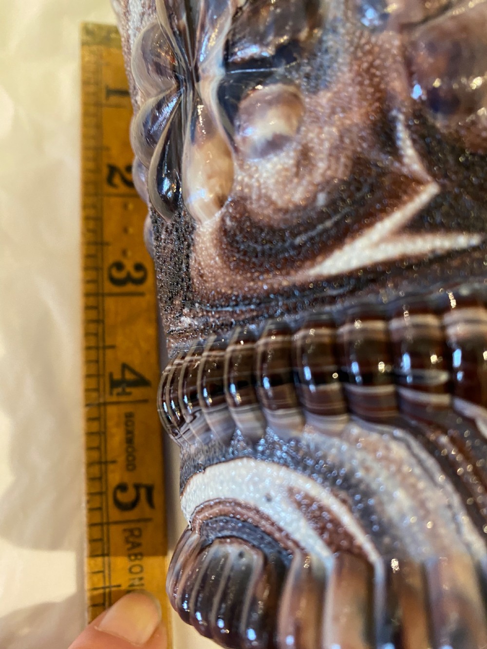 Purple slag glass tankard View V