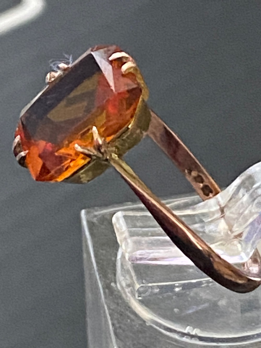 9ct rose gold Edwardian mounted mandarin garnet View IV