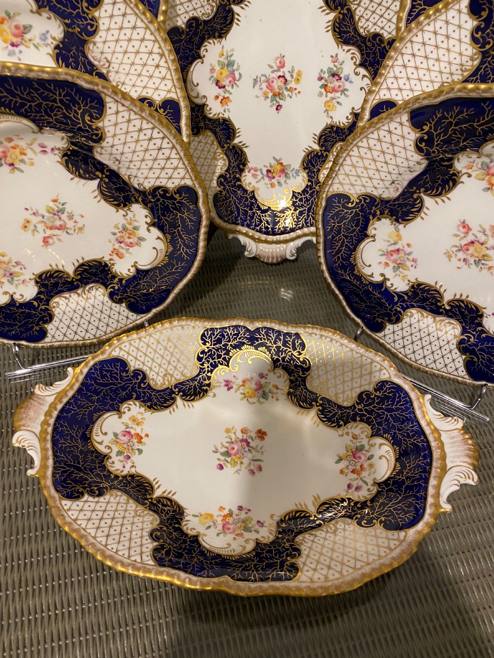 Antique Coalport dessert service for six View V
