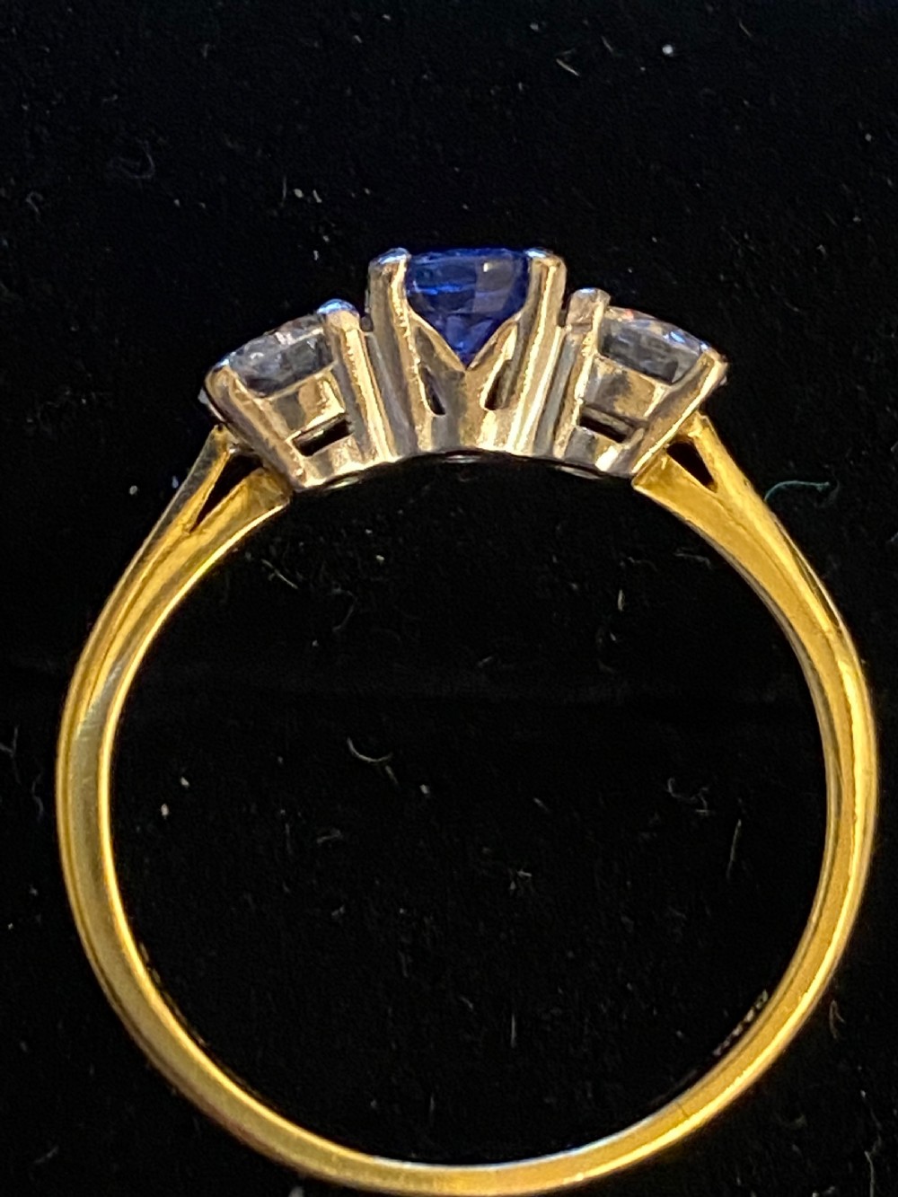 18ct gold cornflower sapphire and diamond ring View II