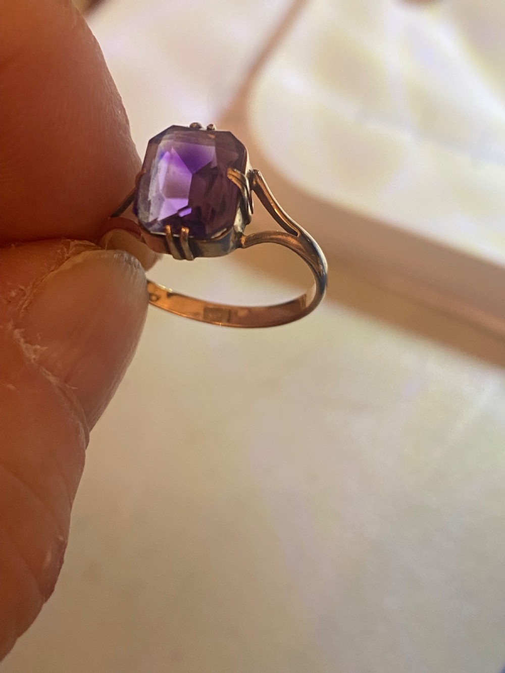Antique Rose gold & Amethyst ring View III
