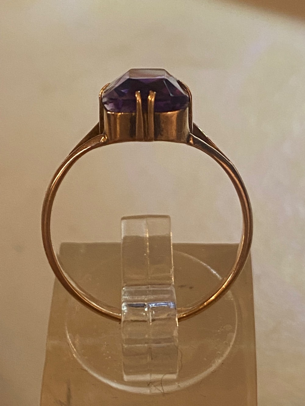 Antique Rose gold & Amethyst ring View V