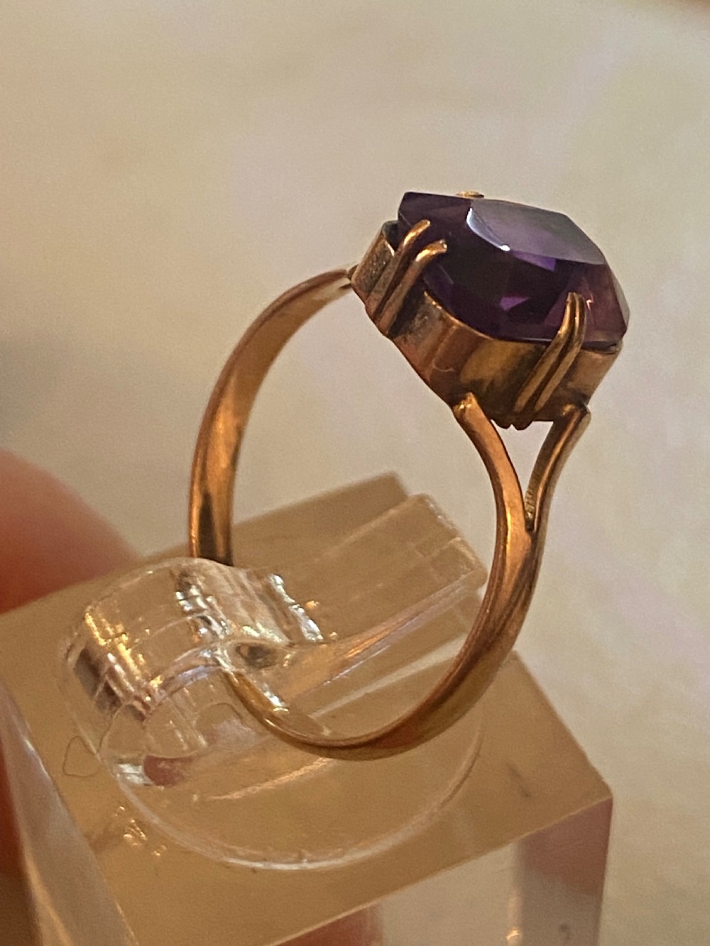 Antique Rose gold & Amethyst ring View VII