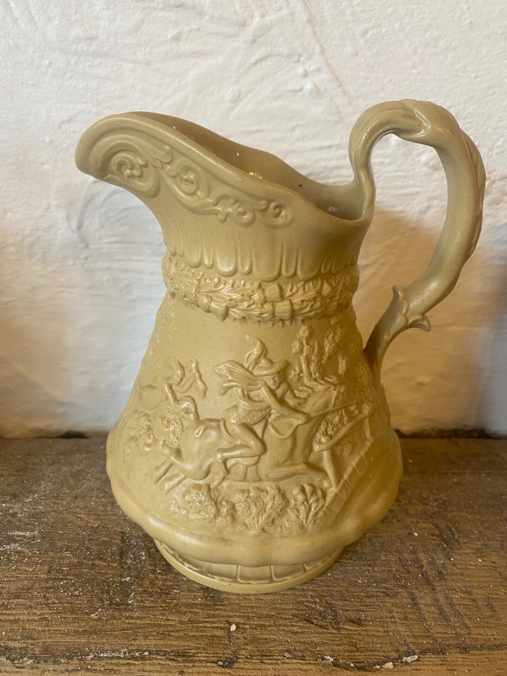 Antique “Ridgway” drab relief jug