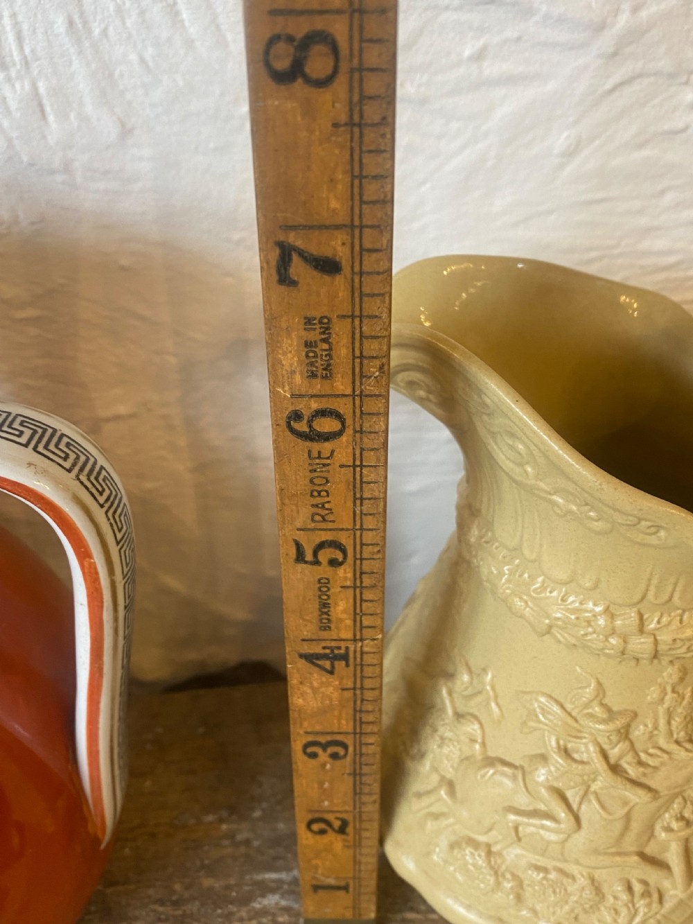 Antique “Ridgway” drab relief jug View II