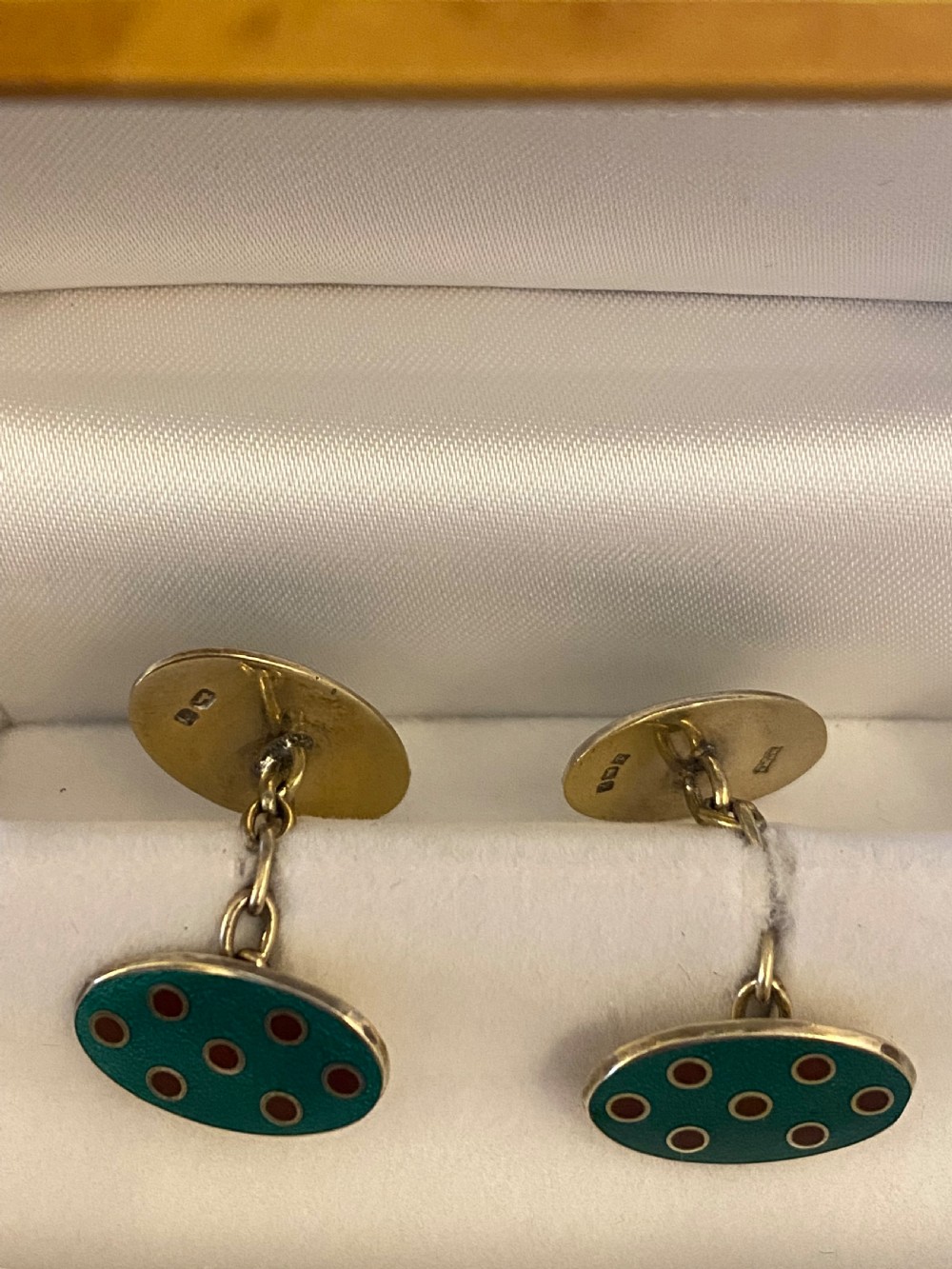 A pair of Mappin & Webb enamel cufflinks View II