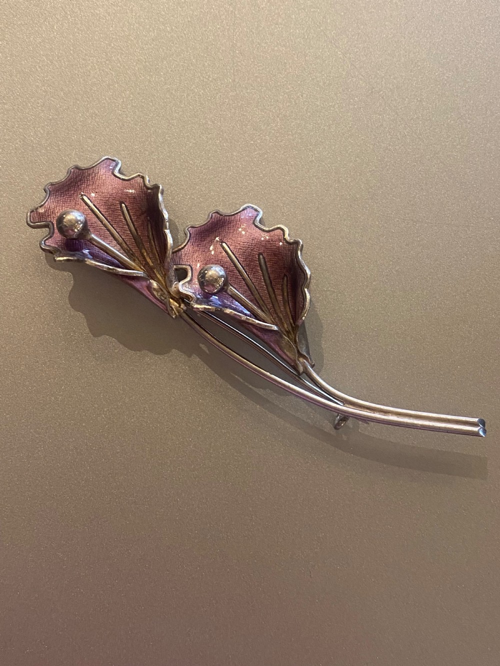 Silver Enamel Norwegian brooch by Aksel Holmsen