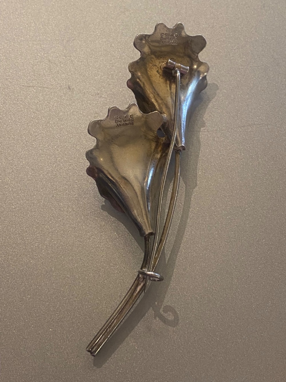 Silver Enamel Norwegian brooch by Aksel Holmsen View III