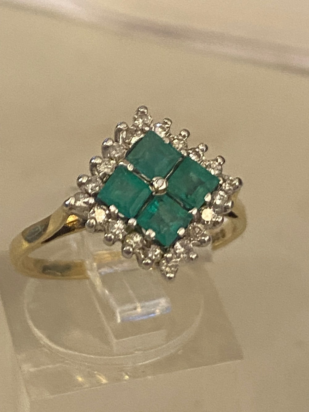 Art Deco style Emerald &Diamond ring