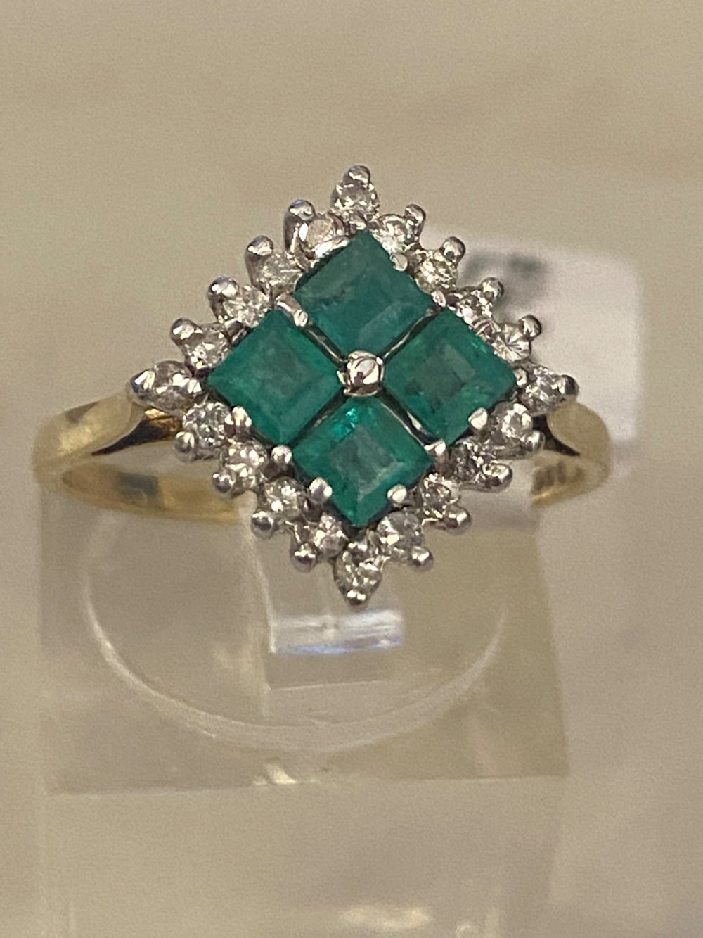 Art Deco style Emerald &Diamond ring View II