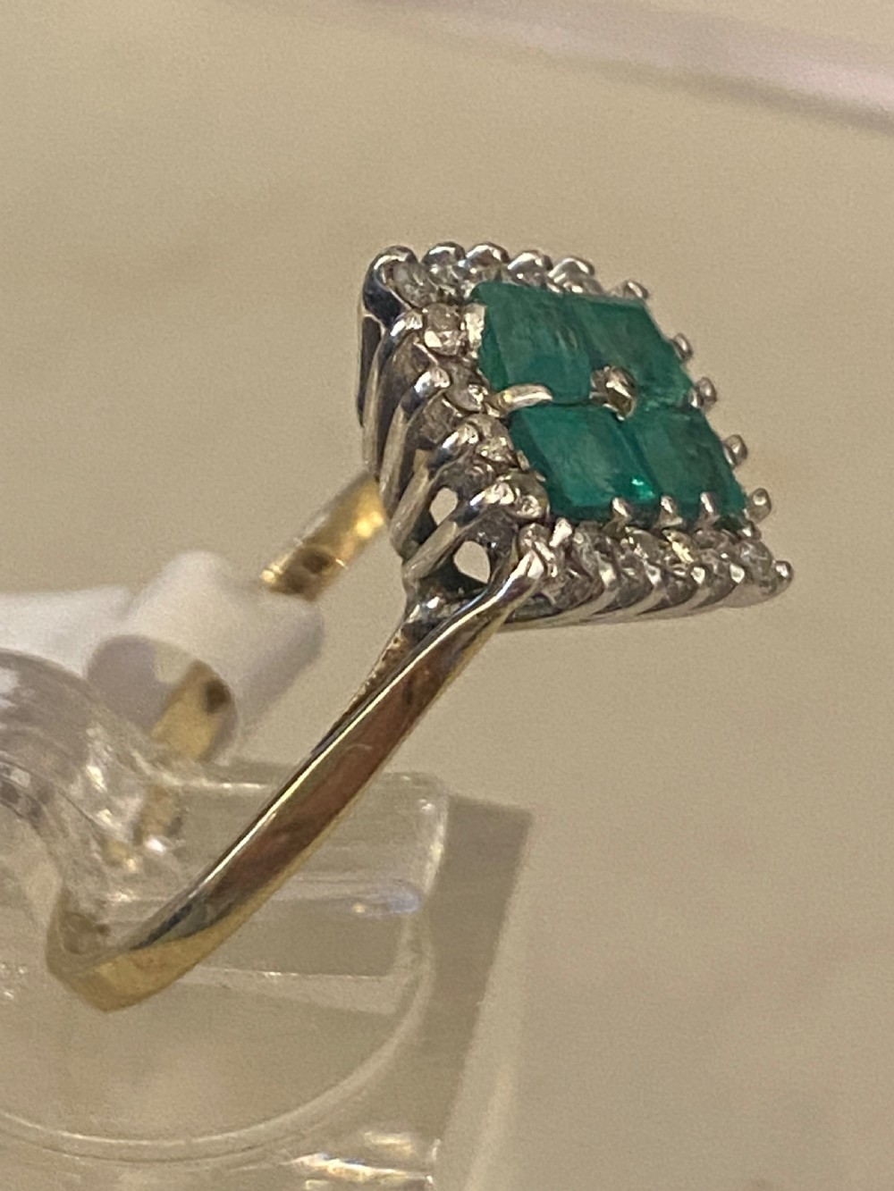 Art Deco style Emerald &Diamond ring View IV