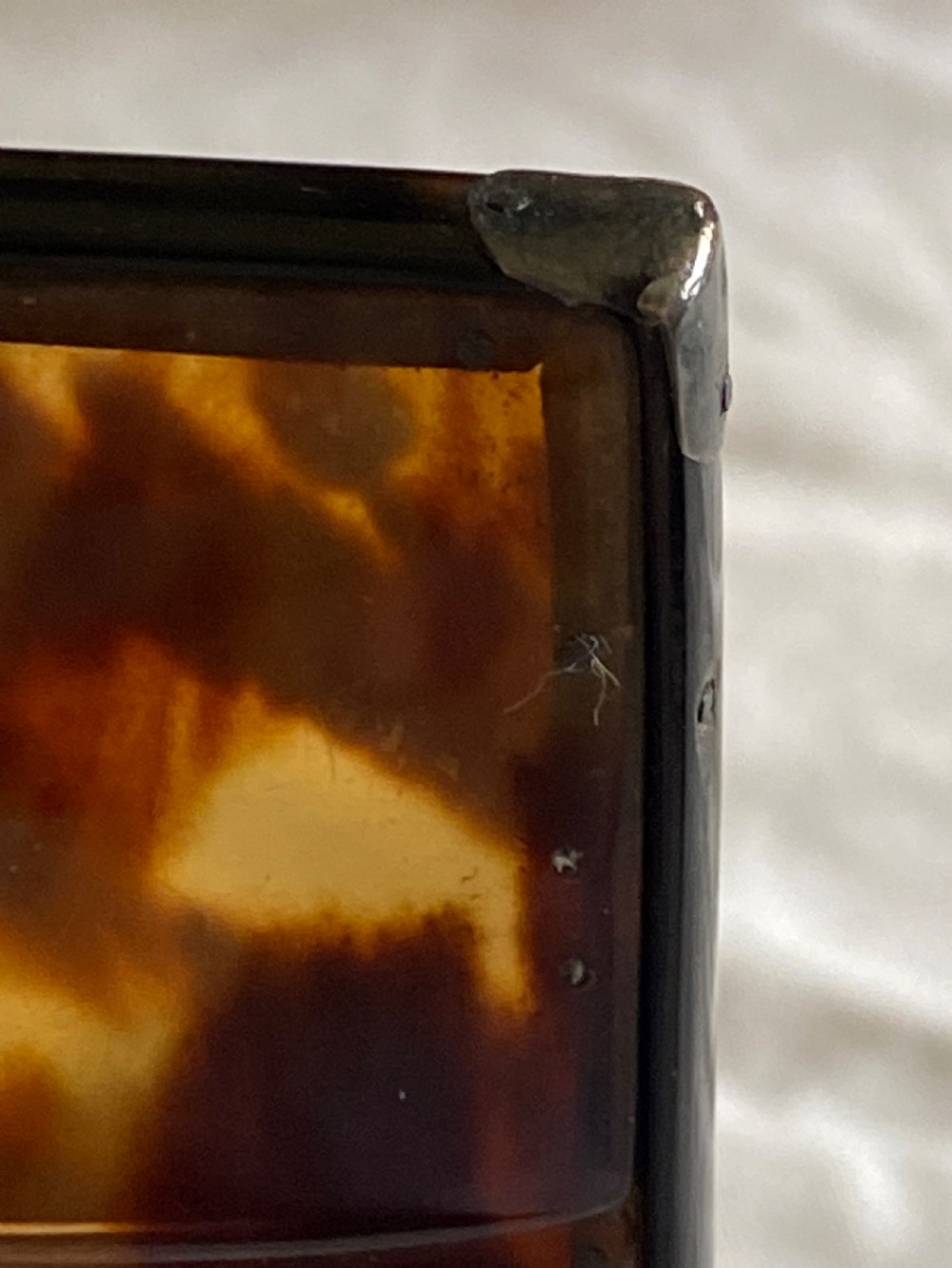 Antique tortoise shell card case View II
