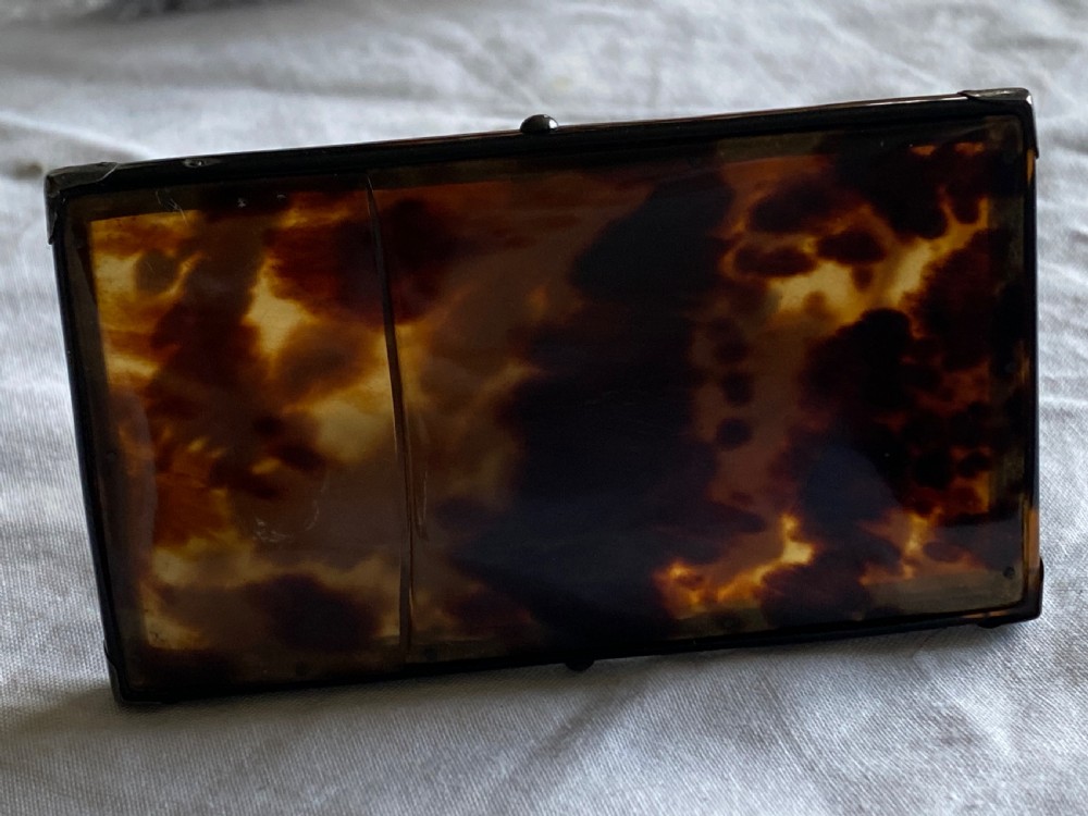 Antique tortoise shell card case View V