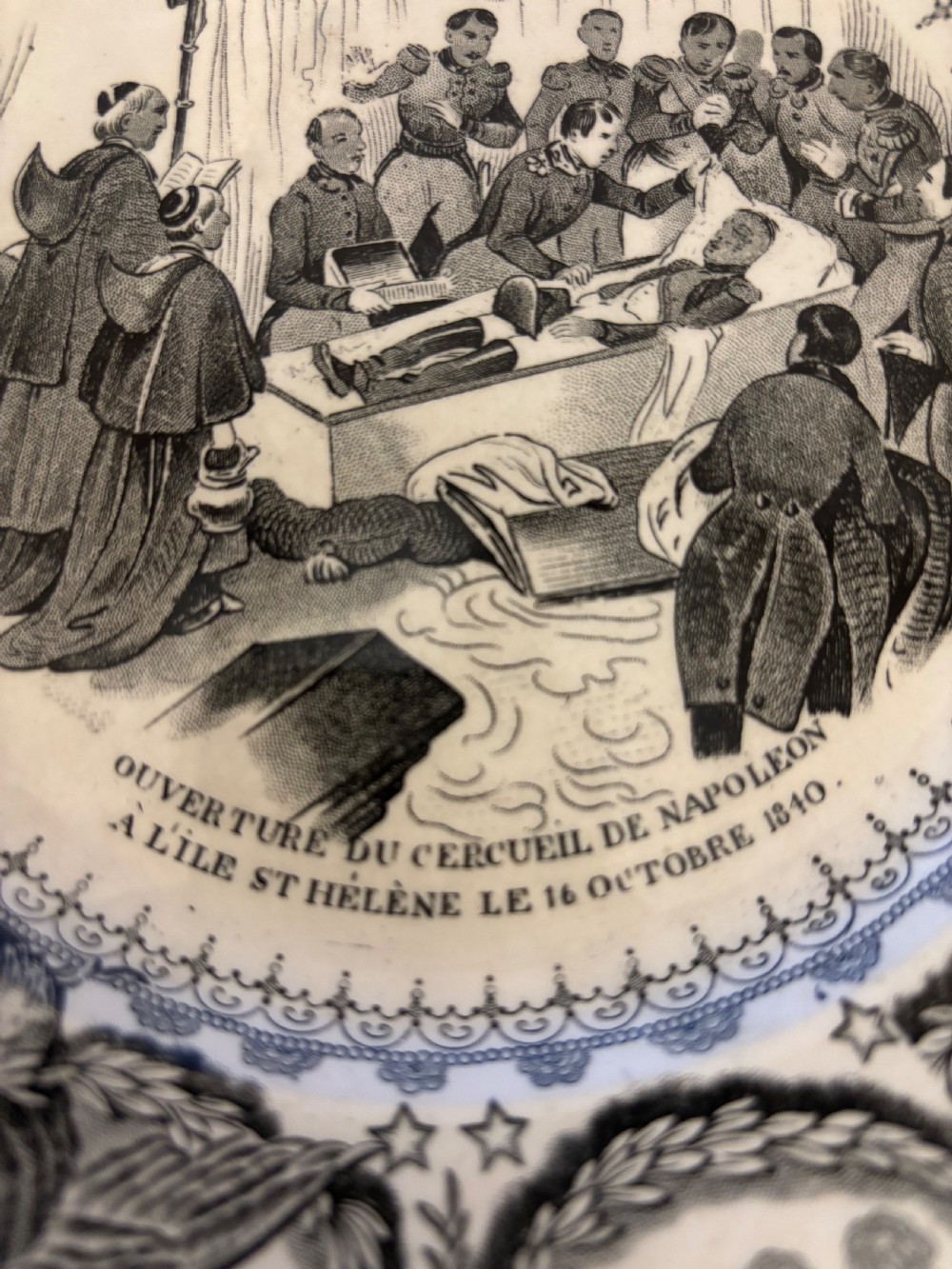 French antique “talking plate” by Gien View VIII