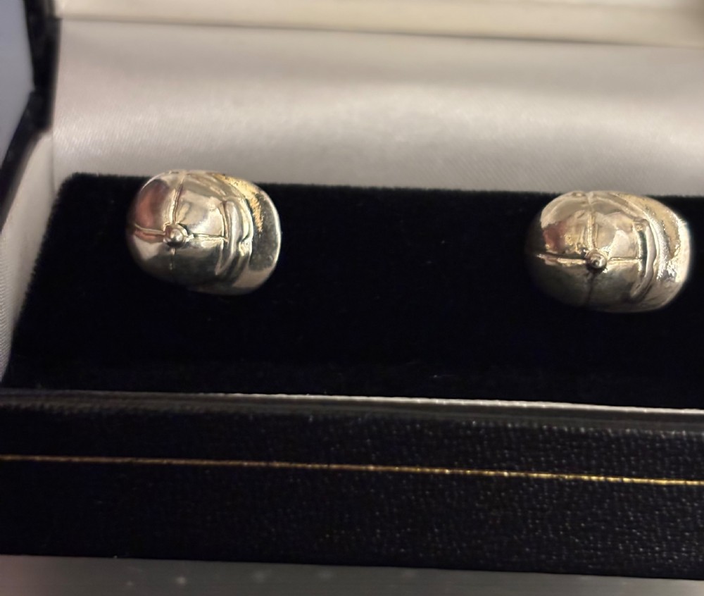 Superb silver “racing” cufflinks View II