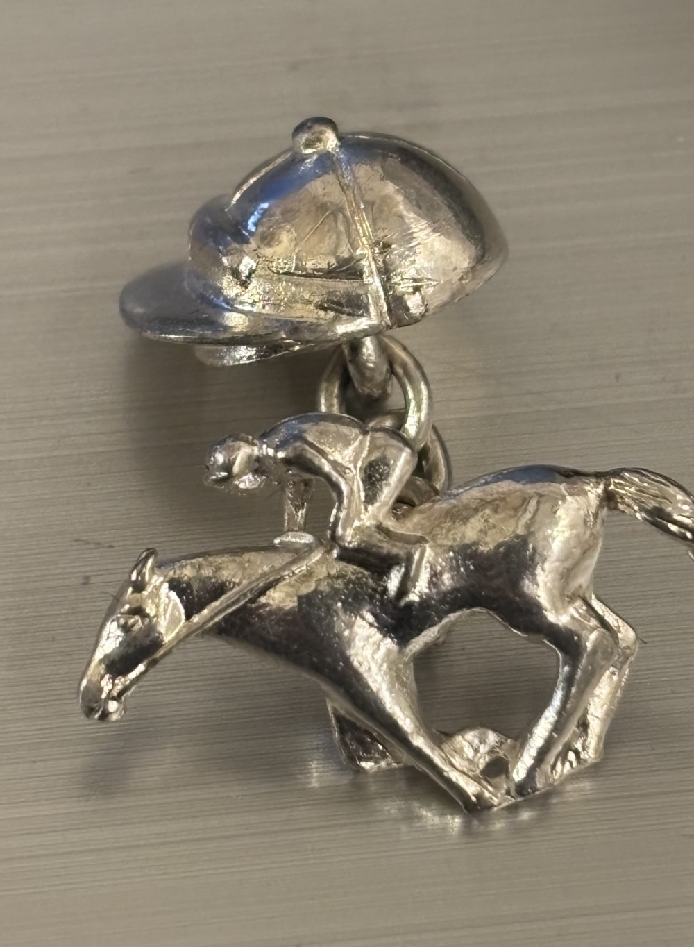 Superb silver “racing” cufflinks View III
