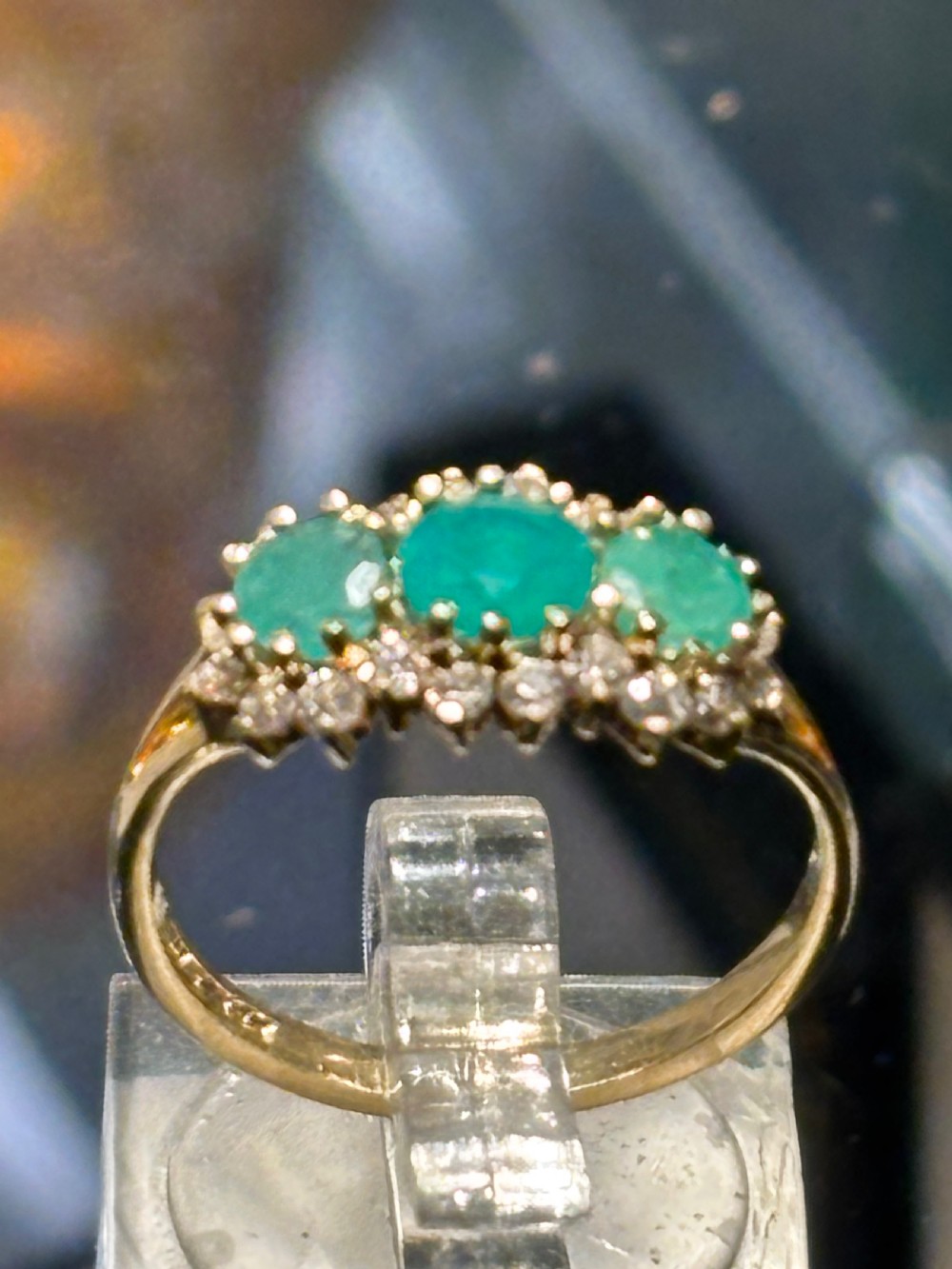 Gold, Emerald and Diamond ring  View II