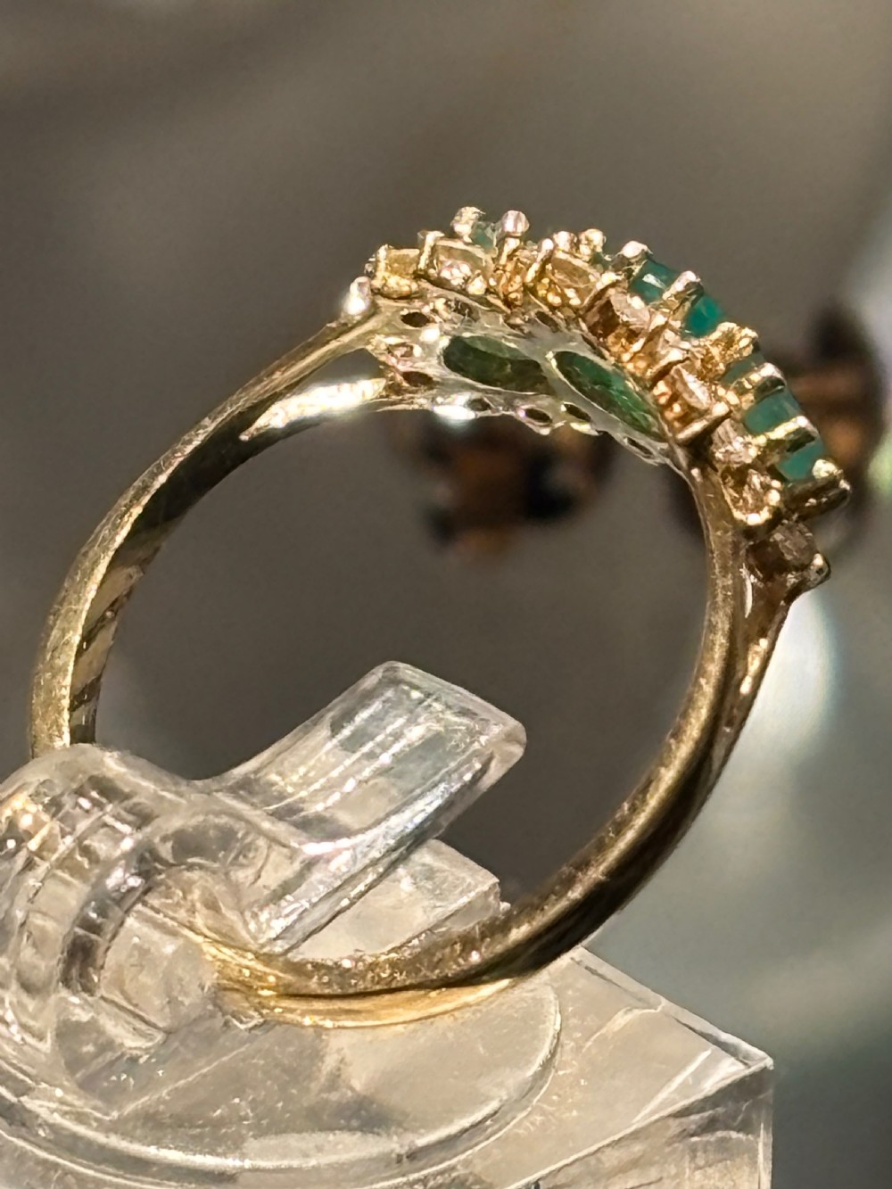 Gold, Emerald and Diamond ring  View III