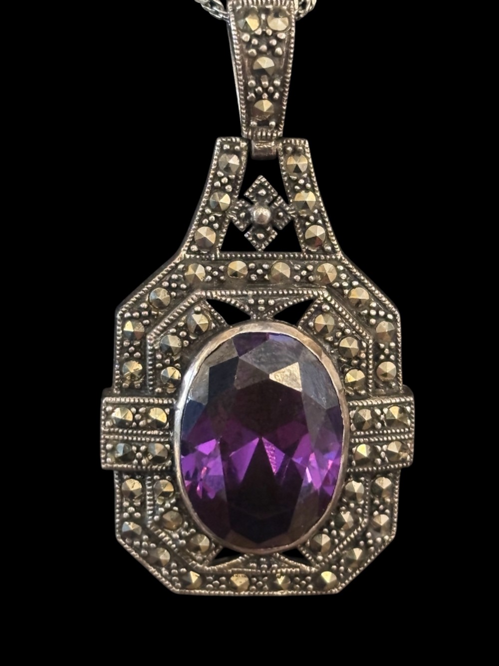 Art Deco Amethyst Necklace View II