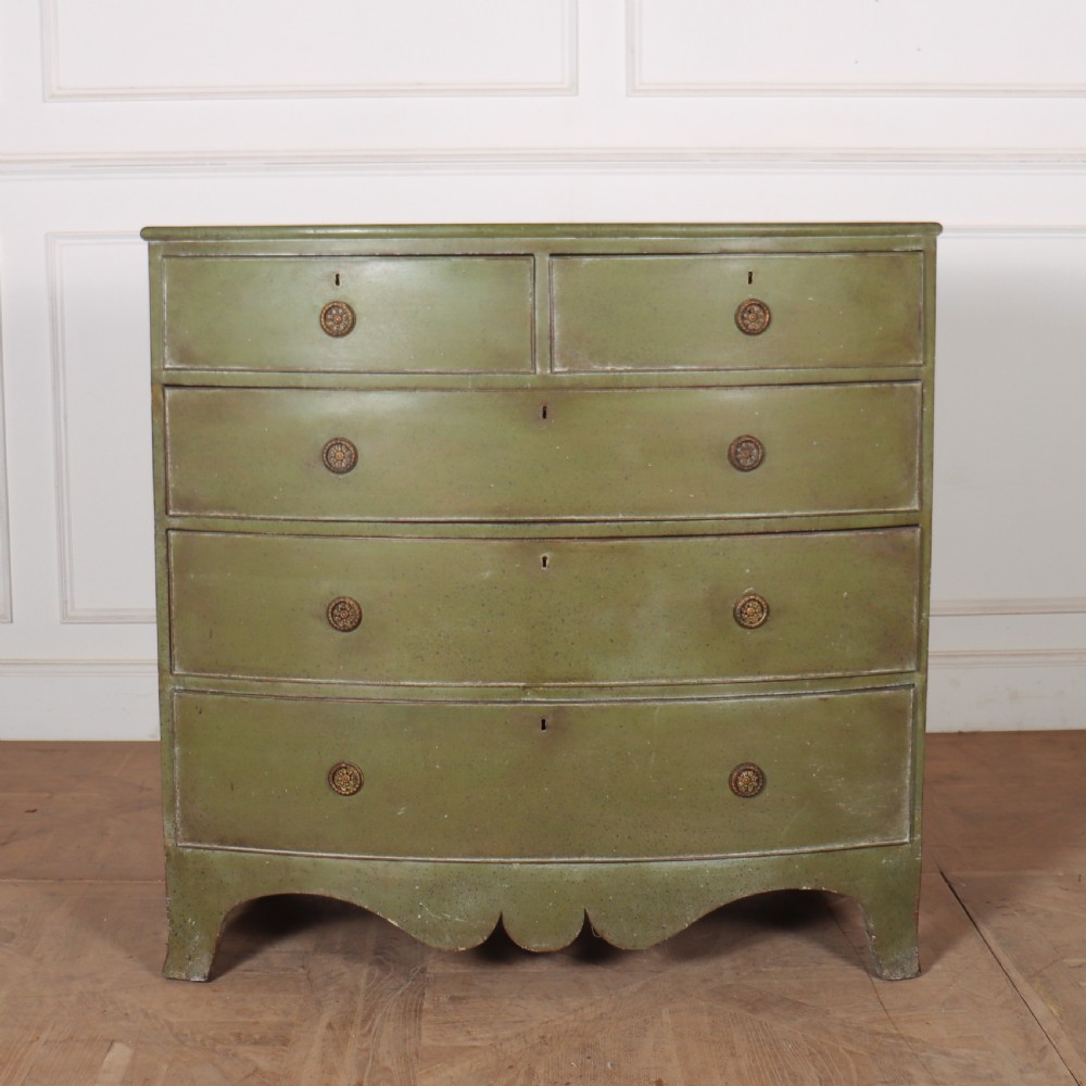 English Painted Bowfront Chest of Drawers