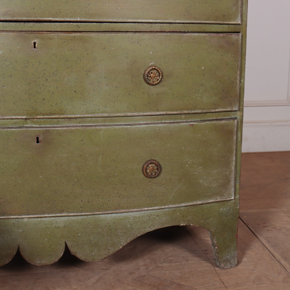 English Painted Bowfront Chest of Drawers View II
