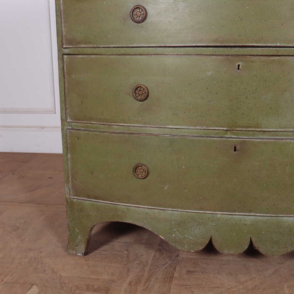 English Painted Bowfront Chest of Drawers View III