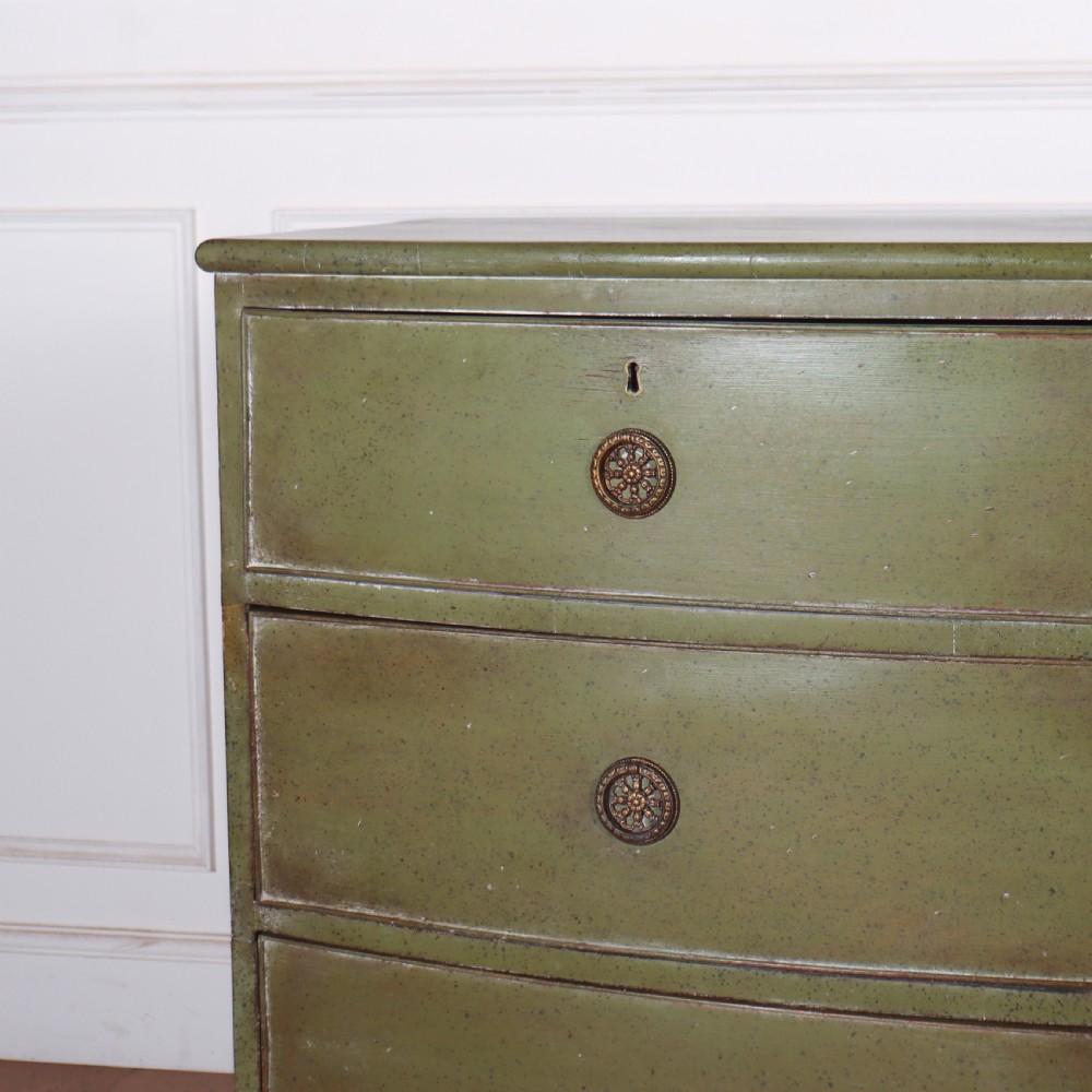 English Painted Bowfront Chest of Drawers View IV