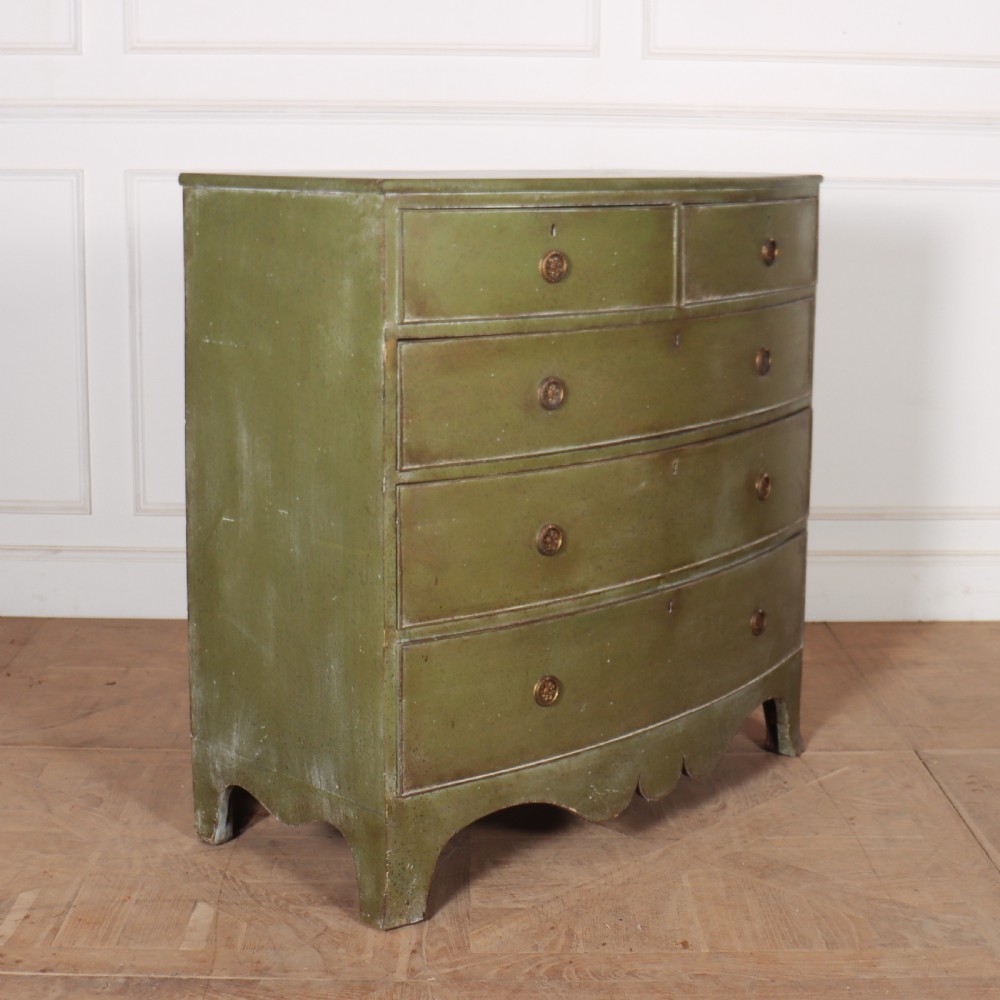 English Painted Bowfront Chest of Drawers View VI