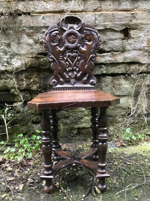 CARVED HALL CHAIR - ADDITIONAL PHOTO 1