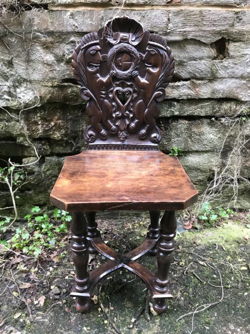 CARVED HALL CHAIR - ADDITIONAL PHOTO 2