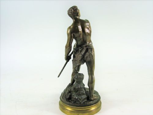 fig 1. Original French Bronze Swordsman by Adrien Gaudez c1875