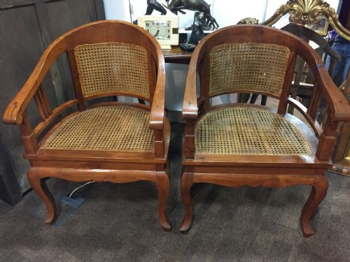 Pair Art Deco Period Club/ Captain's Cane Chairs C.1930