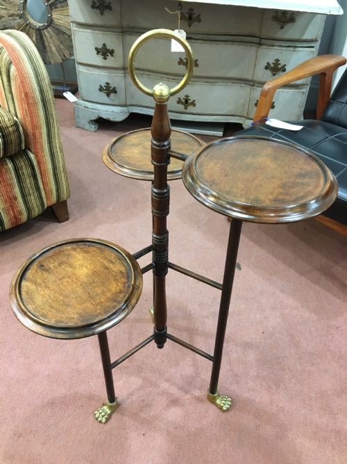 mahogany cake standdumb waiter with three serving platters c1870 - CATEGORY: ANTIQUE FURNITURE - DATED 1870