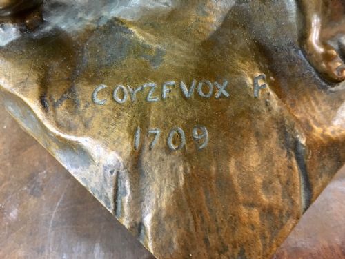 BRONZE STATUE OF WOMAN CHILD IN CLASSICAL DRESSSTYLE 19THC - ADDITIONAL PHOTO 4