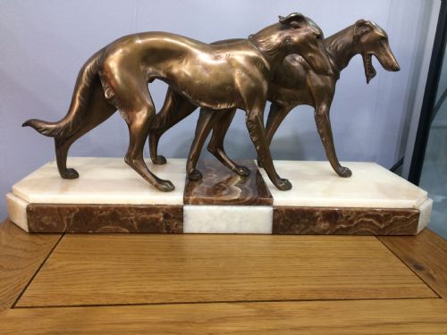 'bousquet' pair of art deco borzoi dogs c1930 - CATEGORY: ANTIQUE MISCELLANEOUS - DATED 1930