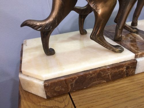 'BOUSQUET' PAIR OF ART DECO BORZOI DOGS C1930 - ADDITIONAL PHOTO 5